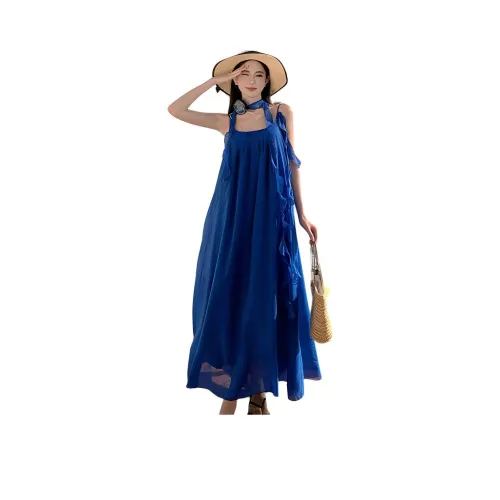 DOSOHEB Юбка Платье Женское Синее