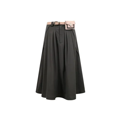 Valeria Obbaco Повседневный Длинный Юбка Женские Серый