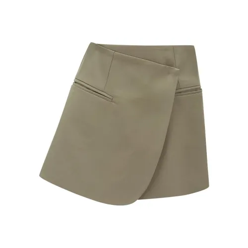 OPEN YY Куртка WRAP Юбка Повседневная Короткая Юбка Женская Хаки