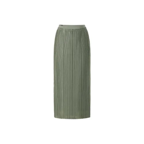 JZ. ANNAKRO Повседневный Длинный Юбка Женские Зеленые оттенки