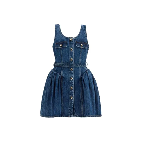 Self Portrait Без рукавов Платье Женское Синее