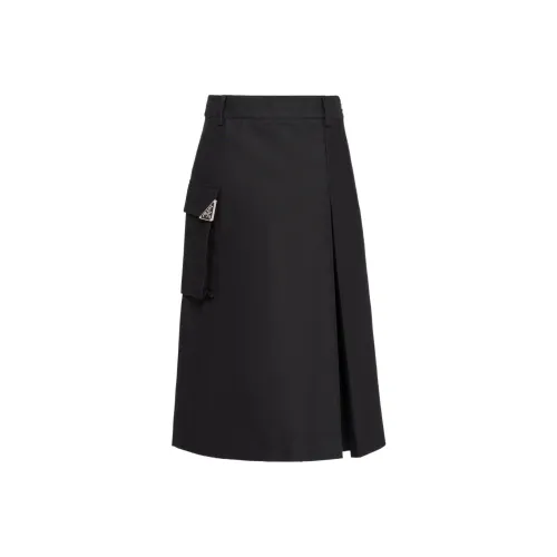 PRADA Tech Canvas Series SS23 Повседневный Длинный Юбка Женские Черный