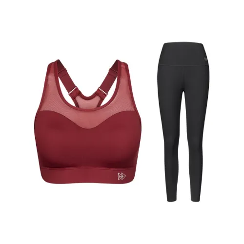 Yvette Набор Jujube Красный + Черный Женские Фитнес-комплекты