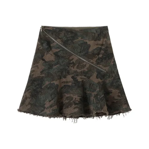 CONP Повседневные короткие юбки женские винтажный зеленый