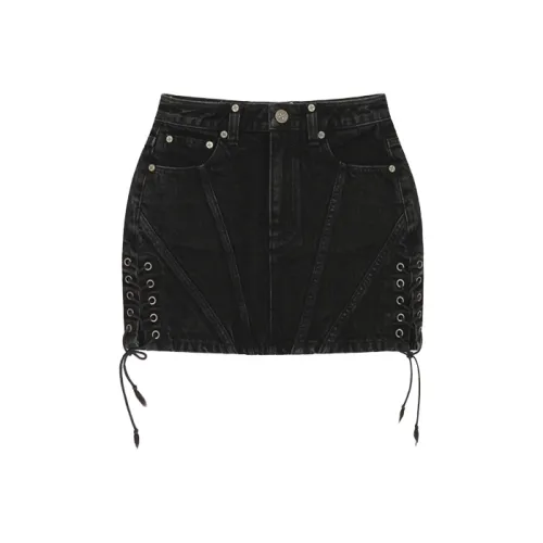 SMFK Wild World Wild World Series Джинсовые короткие юбки Женские Дикий черный