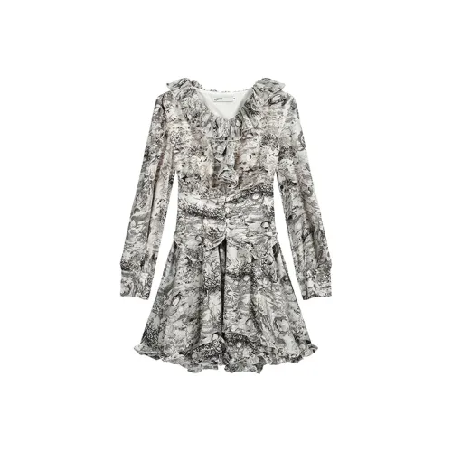 PLANE DRIFT Длинное платье с длинными рукавами женское многоцветное