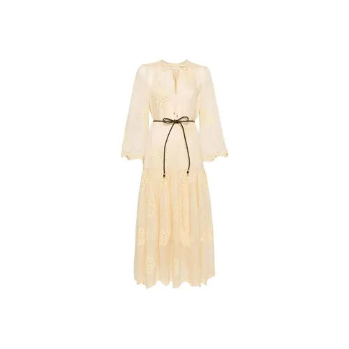 Zimmermann SS24 Длинное платье с длинными рукавами женское песочно-бежевый
