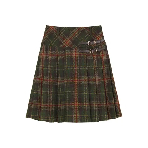 VEGA CHANG Клетчатая Женская Повседневная Длинная Юбка