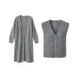 Серое пальто + серый жилет