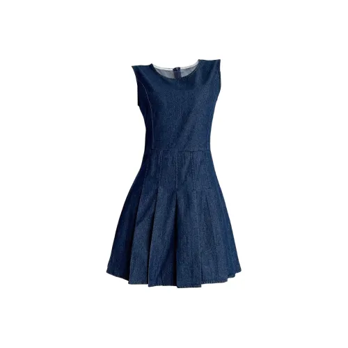 TUSHIFEI Без рукавов Платье Женское Синее