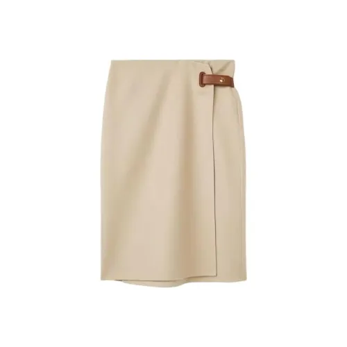 Loro Piana Хаки Женские Повседневные Короткие Юбки