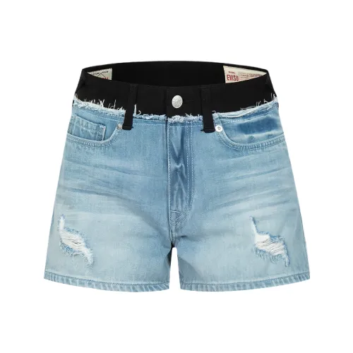 EVISU Джинсовые шорты Женские Джинсовый синий