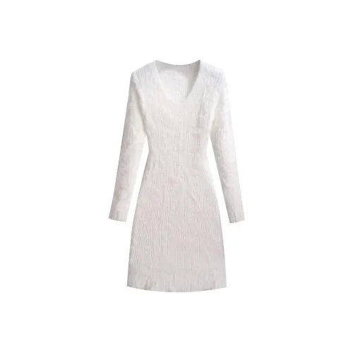 Silky Queen Длинное платье с длинными рукавами женское белое