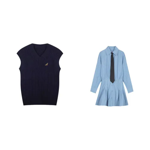 XIESHIXX Комплект с юбкой Женские Синий+Черный