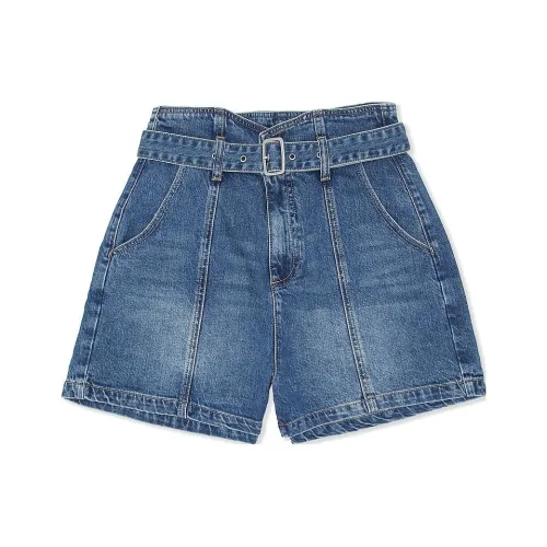 GUESS Женские джинсовые шорты средне-голубого цвета