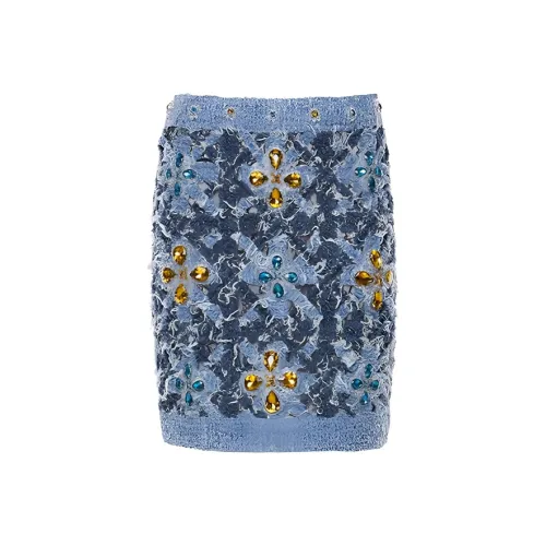 Laurence & Chico Синие Женские Джинсовые Короткие Юбки