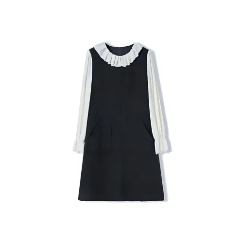 PZGE Длинное платье с длинным рукавом женское серого цвета