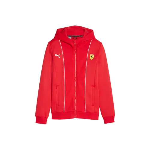 PUMA x FERRARI Scuderia Ferrari Коллаборация Детская одежда Race HDD Big Детский Sweat Куртка Детский Красный