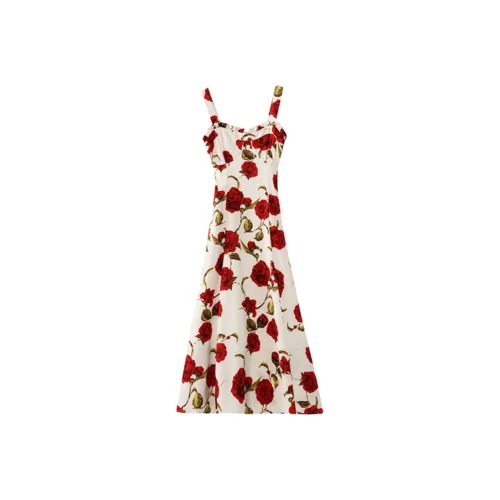 Ning Cai Yuer Slip Платье Женское Красное