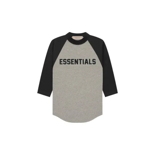 Fear Of God Essentials T-рубашка SS22 Spring22 Kids с 3 4 рукавом Бейсбольный Tee Темный Овсянка Овсяный Детский