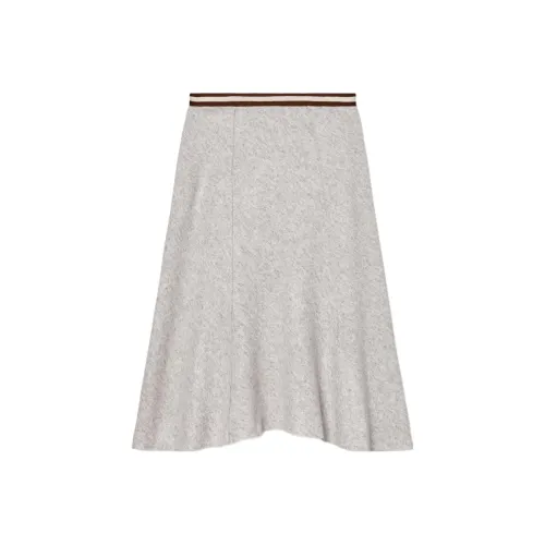 TORY BURCH Повседневный Длинный Юбка Женская Средний Тон Фотиния Серый