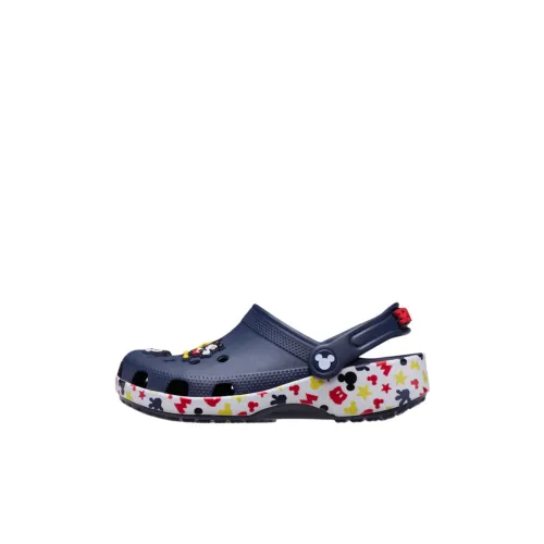 Детский Микки Маус x Crocs Классическая сандалия Slip-resistant и устойчивая к истиранию Низкий топ Детские повседневные туфли Темно-синий