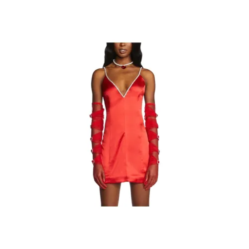 Dolls Kill Sugar Thrillz DO IT For Love Мини Платье Комплект с Юбкой Женские Красный Красный