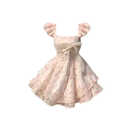 SCCREBEL OFFICIAL Slip Платье Женское Розовое с цветами