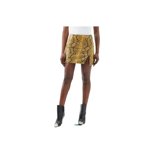 ISABEL MARANT Желтая женская кожаная короткая юбка