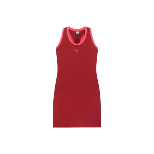 PUMA HER Без рукавов Платье Женское Темно-красное