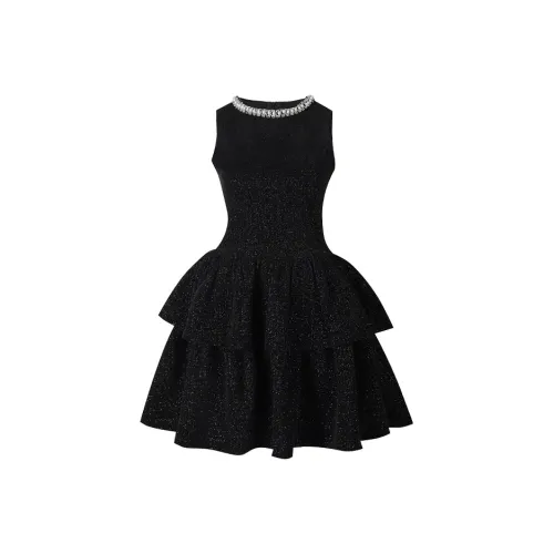 Mu Xiao Xin Без рукавов Платье Женское Черное