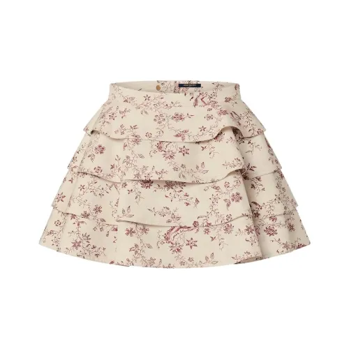 LOUIS VUITTON SS24 Повседневные короткие юбки Женские Бежевый