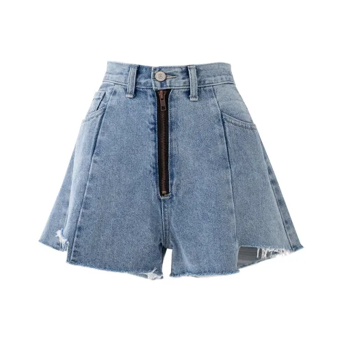 SOON FLOWER Джинсовые шорты Женские Светло-синие