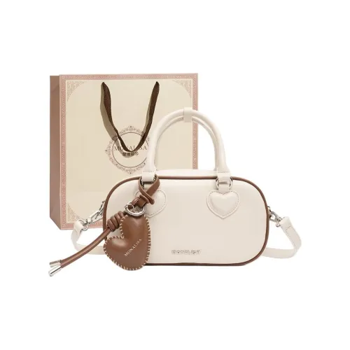 Monna Lisa Коровья кожа Сумка для боулинга Через плечо Одно плечо Сумка Маленькая Женская Белая Коричневая Velvet Pink Mist