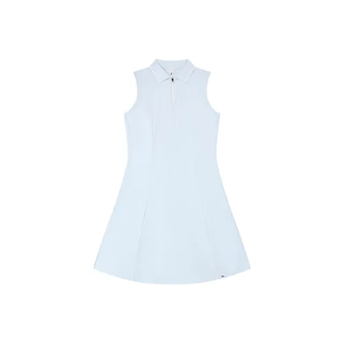 QIAODAN Без рукавов Платье Женское Светлый Прозрачный Синий