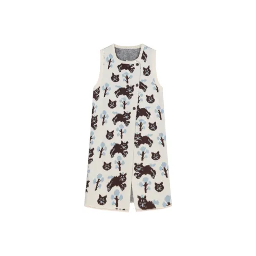 DATOUXIAYUBUCHOU Без рукавов Платье Женские Кардиган Сарафан