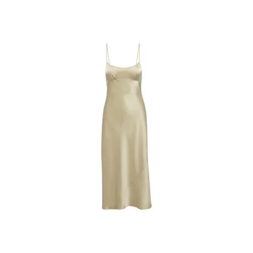 ARITZIA WILFRED Toulouse Satin Dress Slip Dress Women's Humus Beige Compost Beige Yellow ARITZIA WILFRED Toulouse Сатиновое платье Slip платье Женское Humus Бежевый Compost Бежевый Желтый