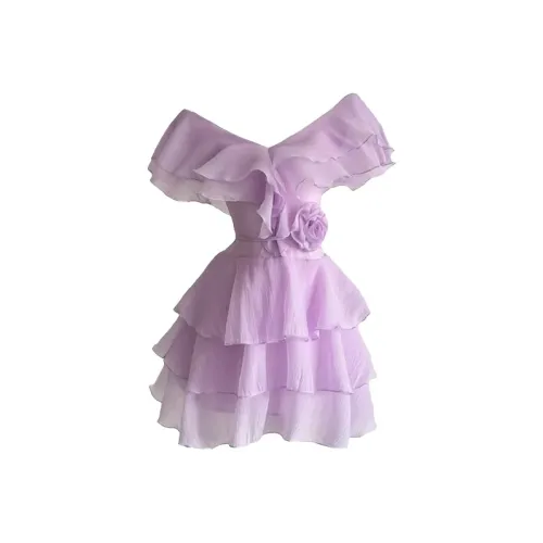 SCCREBEL OFFICIAL Без рукавов Платье Женское Фиолетовое