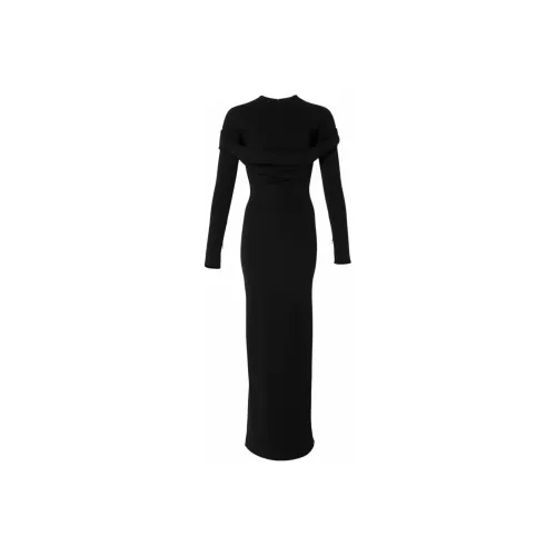 Jacquemus Черное Женское Длинное Платье с Рукавами