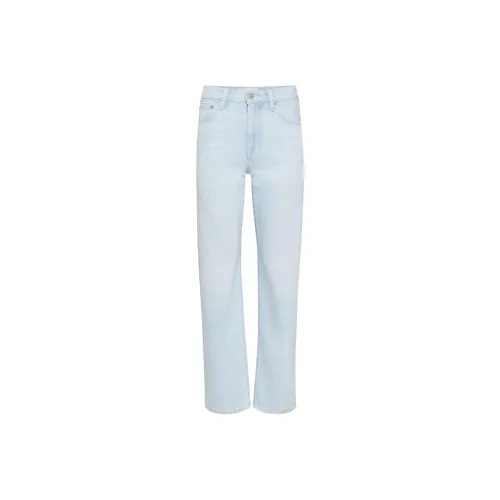 ARITZIA Деним FORUM 90-е Marlo Hi Step Шов Baggy Jean Джинсы Женские Малыш BLEU Детский синий