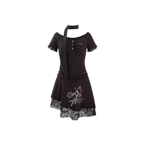 UNIFREE Короткое платье с короткими рукавами женское