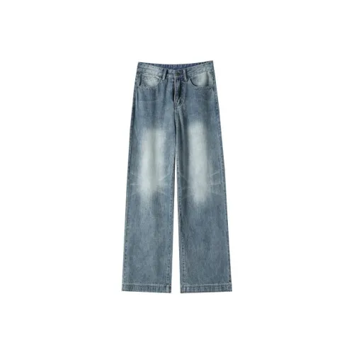 FAWENXIANGZI Джинсы Женские Винтаж Синий