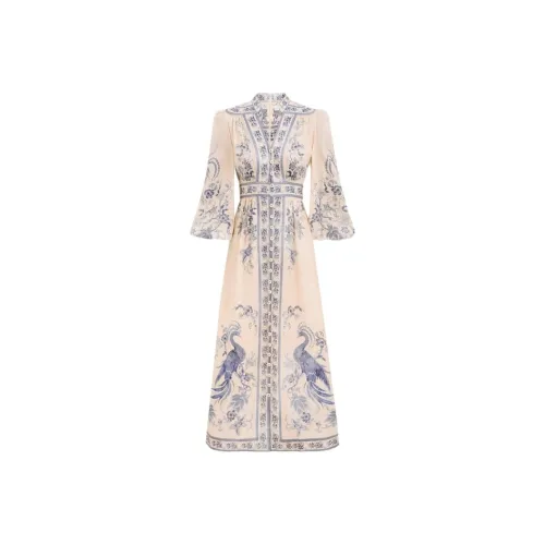 Zimmermann SS25 Лето Коллекция Купальников Длинный рукав Платье Женское Многоцветное