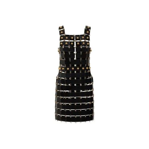 Paco Rabanne SS24 Sleeveless Dress Women's Black Пако Рабанне SS24 Без рукавов Платье Женское Черное