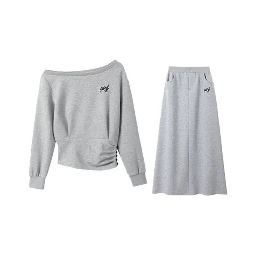 MO VOICE Повседневный костюм женский серый