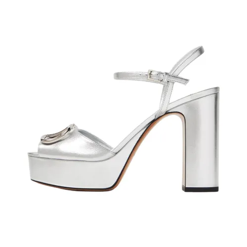 Valentino Vlogo Signature One Ремень Сандалии 12,5 см Женские Серебряные