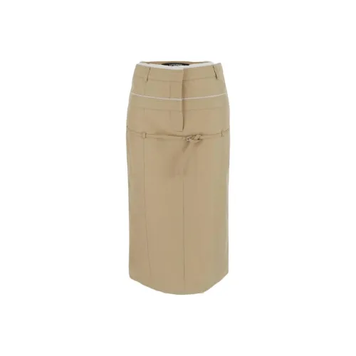 Jacquemus Хаки Женские Повседневные Длинные Юбки