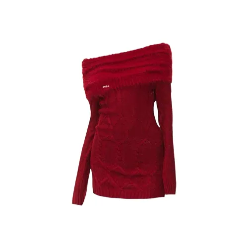 PLAY BUSH Длинное платье с длинными рукавами женское красное