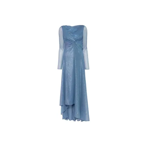 Talbot Runhof Blue Женские Длинные Рукава Платья