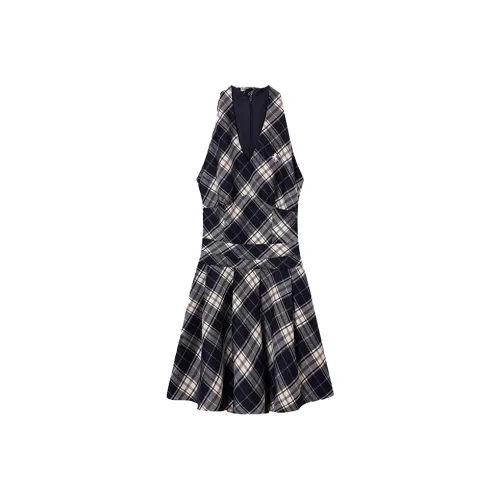 SYEEE WITH U Без рукавов Платье Женское Клетка